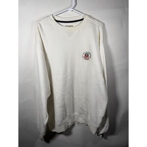 Cutter & Buck Cream Crewneck Sweatshirt with Small Embroidered Crest